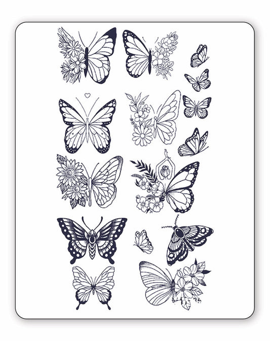 (12 Tattoos) Butterfly Garden